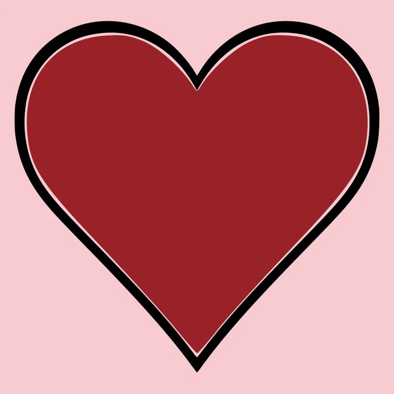 Red Heart Comic Thick Contour Vector