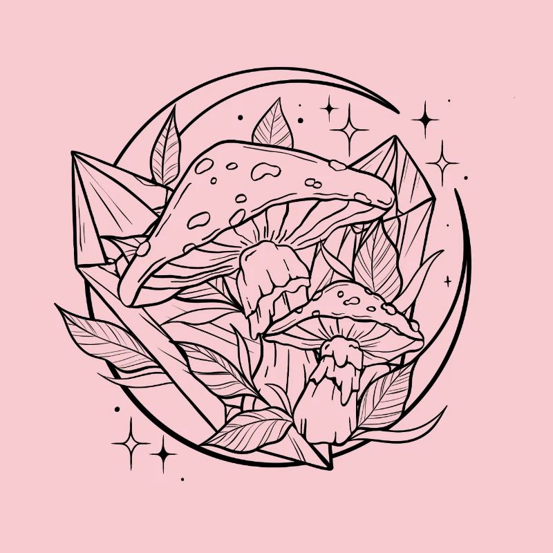 Witchy Toadstool with Magic Crystal