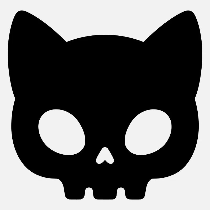 Cat Skull Silhouette | Cute Gothic Mask