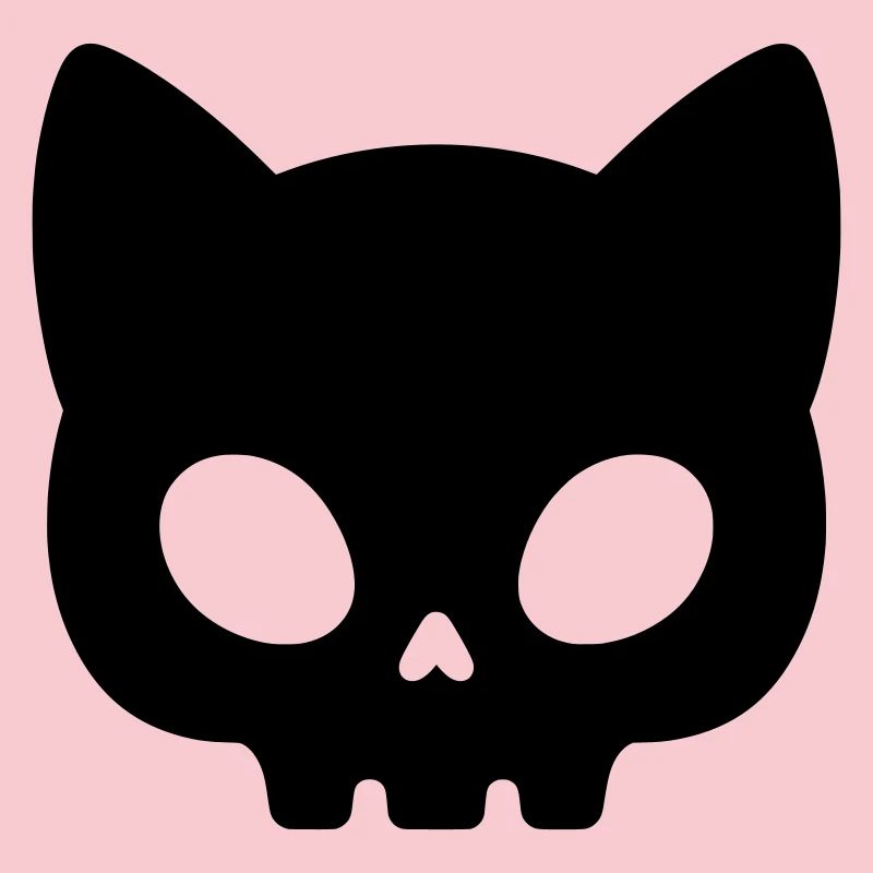 Silhouette de crâne de chat | Masque gothique mignon