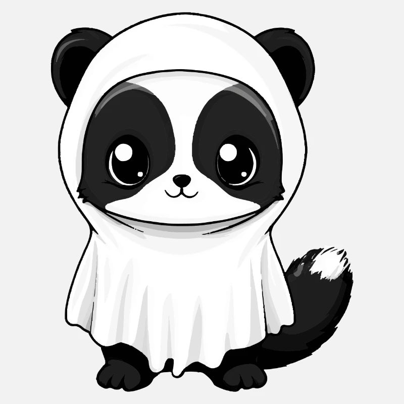 Skunk Halloween Comic Ghost