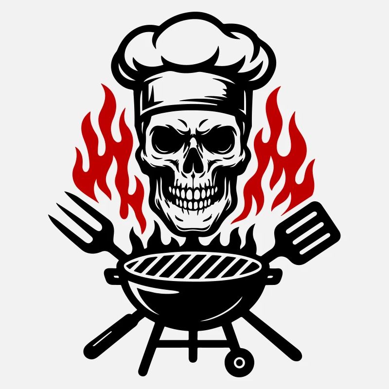 Grill Skull Chef Grilling