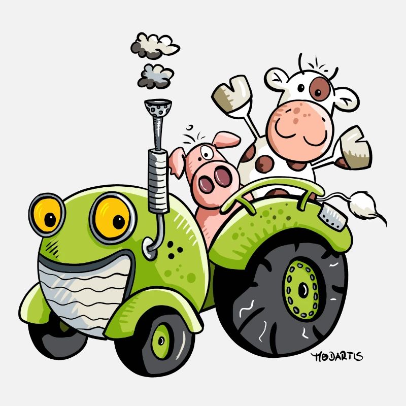 Tiere auf Traktor
