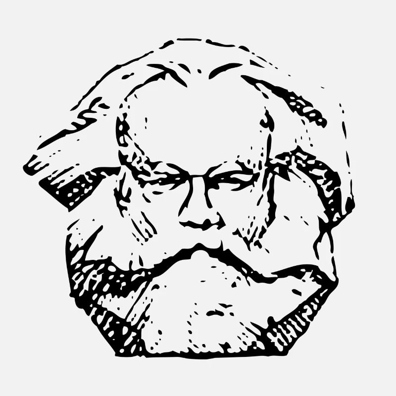 Karl Marx | Conception abstraite de visage en détresse