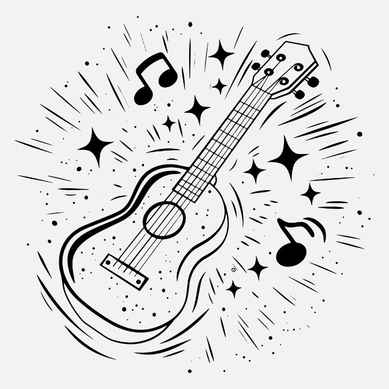 Ukulele Line Art
