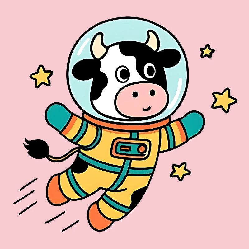 Vache Astronaute dans l'espace