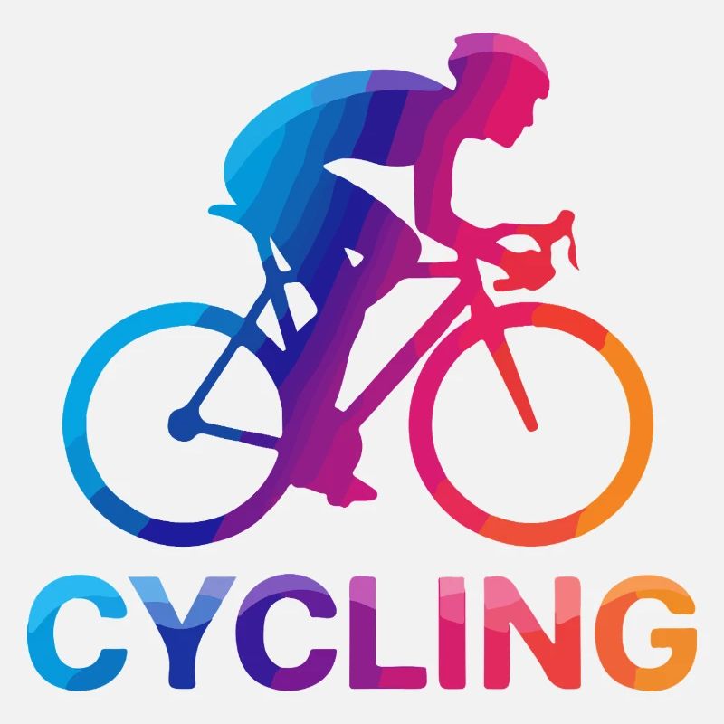 Rainbow Cyclist Silhouette