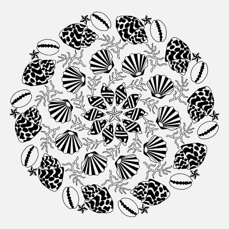 Shell Mandala noir et blanc