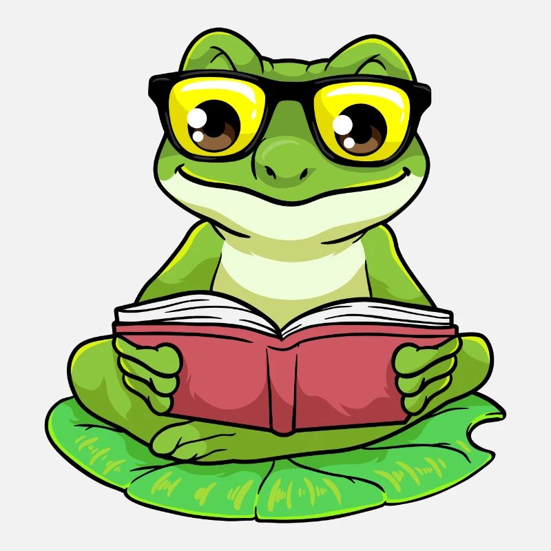 Frosch Nerd Buch Brille