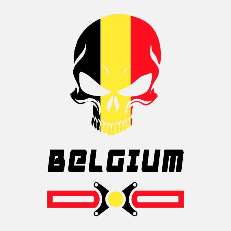 Conception de drapeau de crâne de Belgique