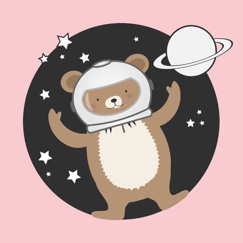 Mignon Astronaute Bear dans le style comique
