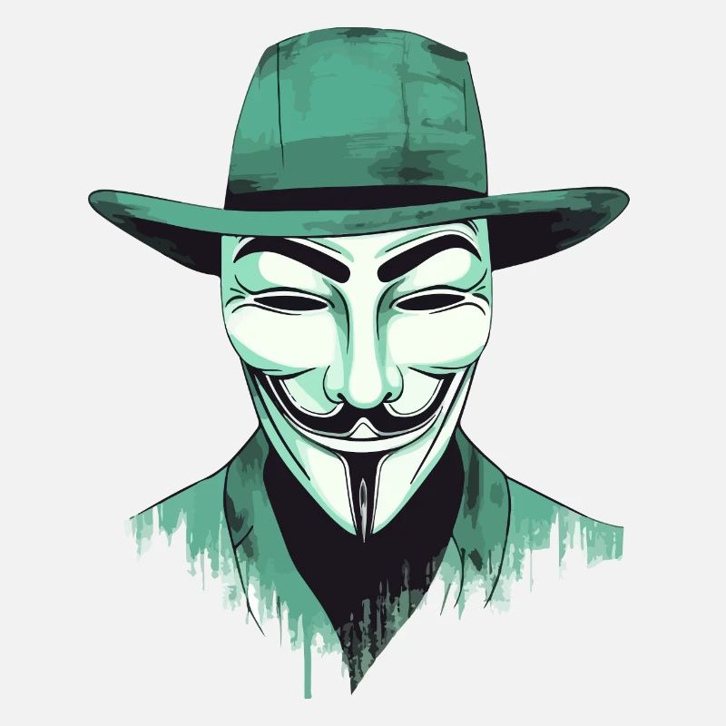 Anonymous mask stilized, green