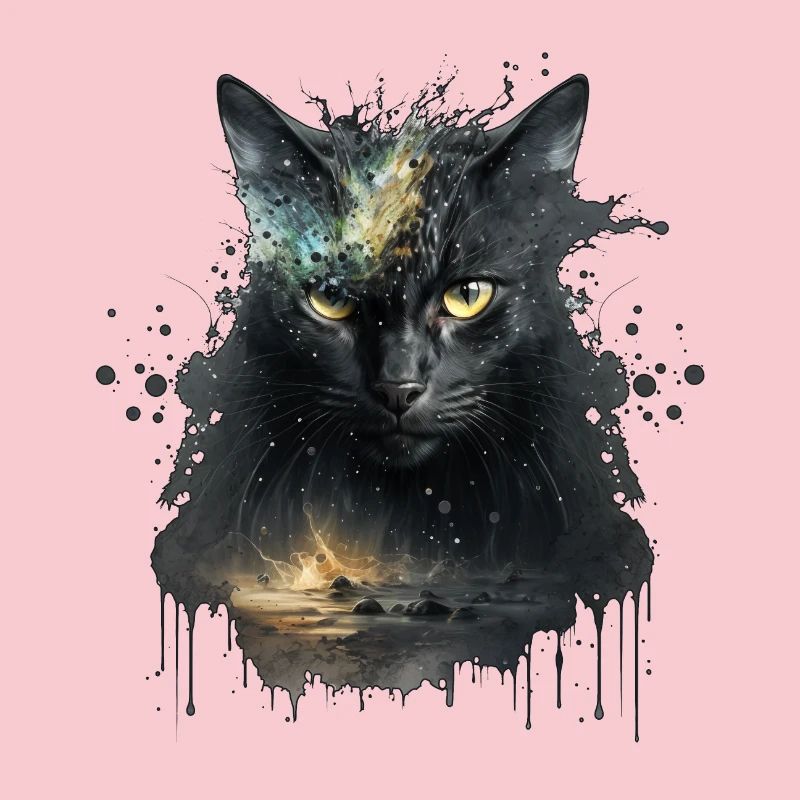 Chat noir dans la conception de l’espace