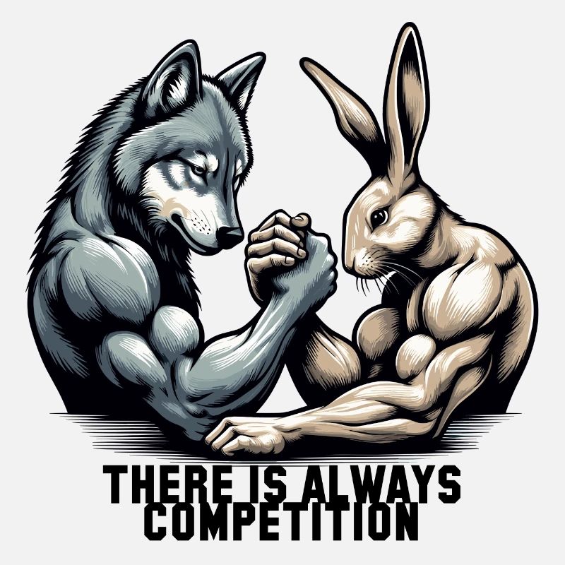 Bras de fer bras de fer loup et lapin cadeau