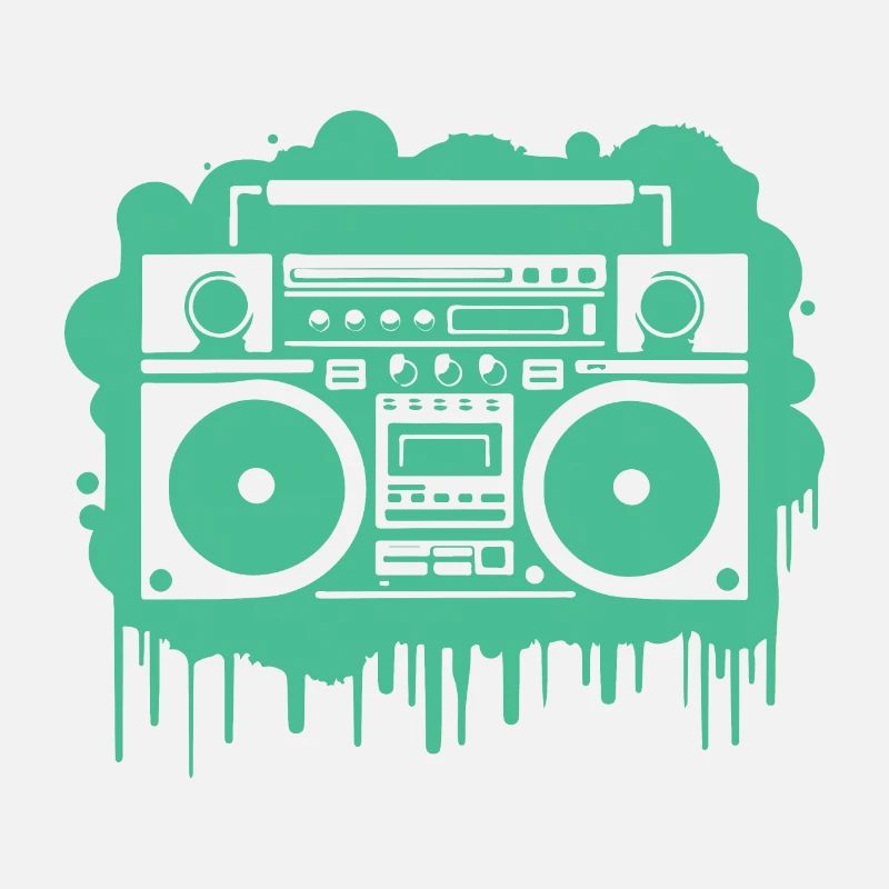 Cyan Ghettoblaster (durchsichtig)