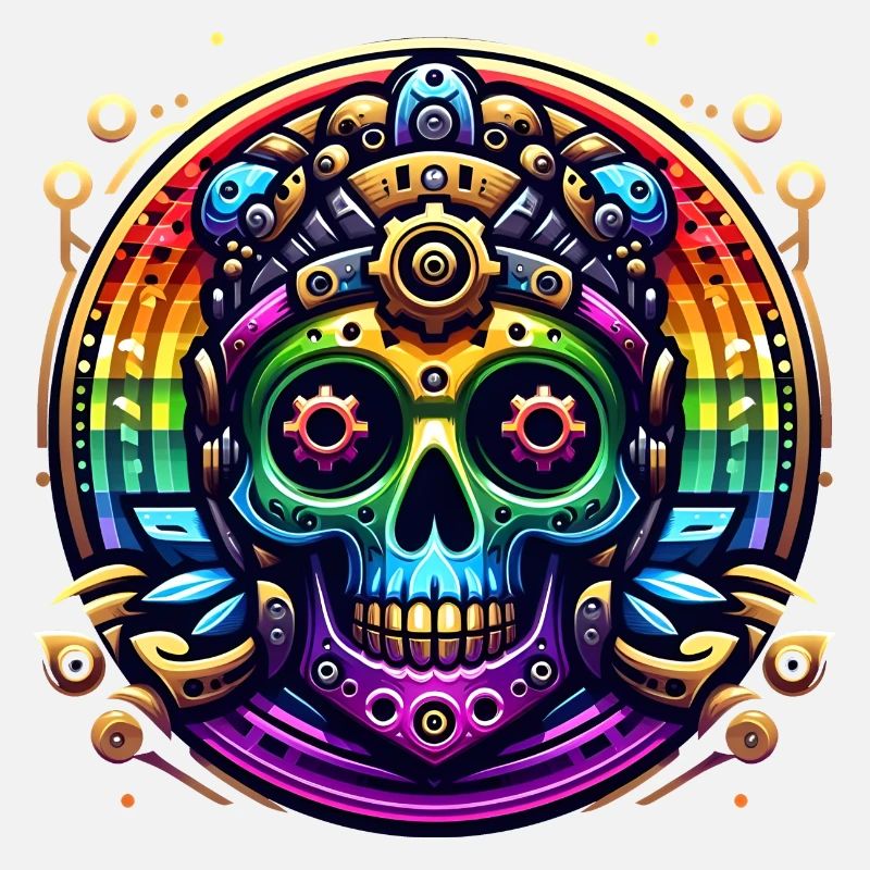 Metallic Rainbow Skull 2