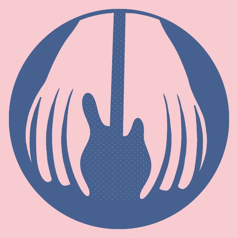 Guitar being held by two hands in this fun optical
