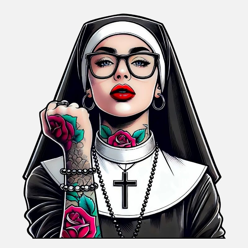 Nun with tattoo