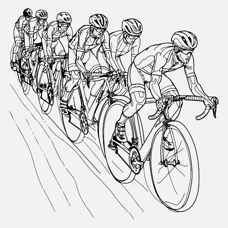 Cyclist Line Drawing