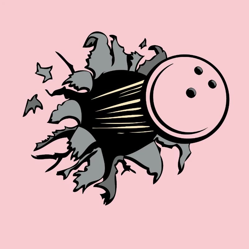 Percée de la boule de bowling en collision