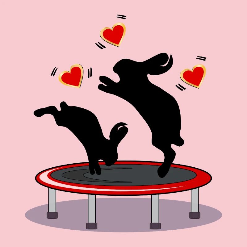 EASTER BUNNY BUNNY TRAMPOLINE EASTER HEARTS