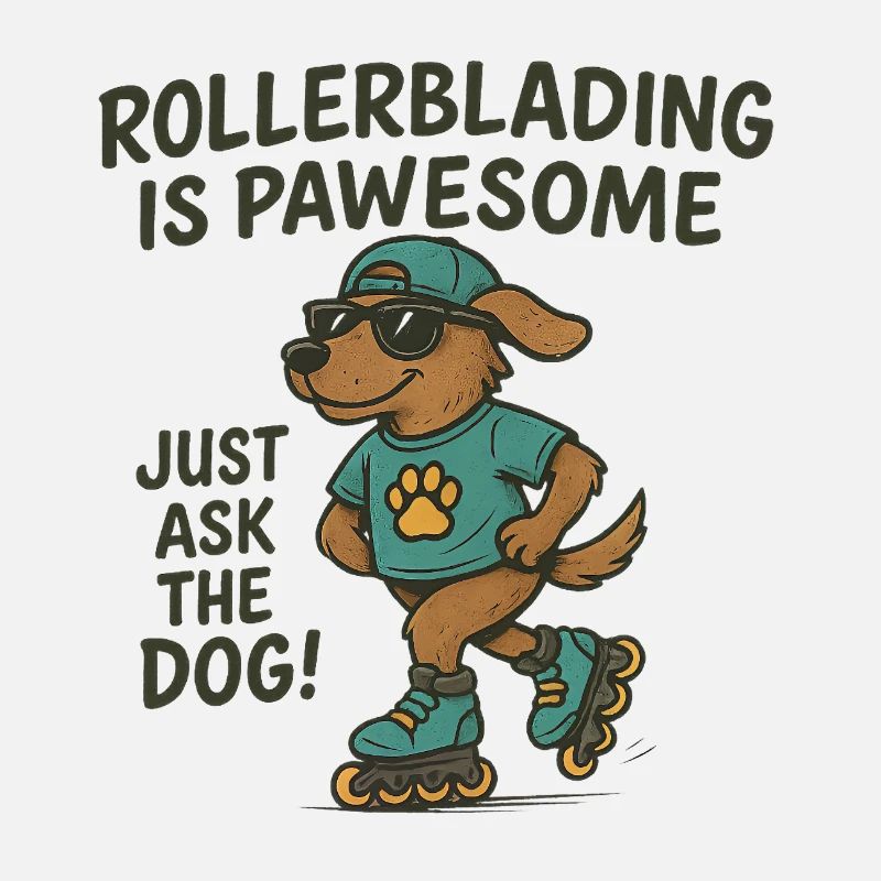 Rollerblading ist pawesom Hund