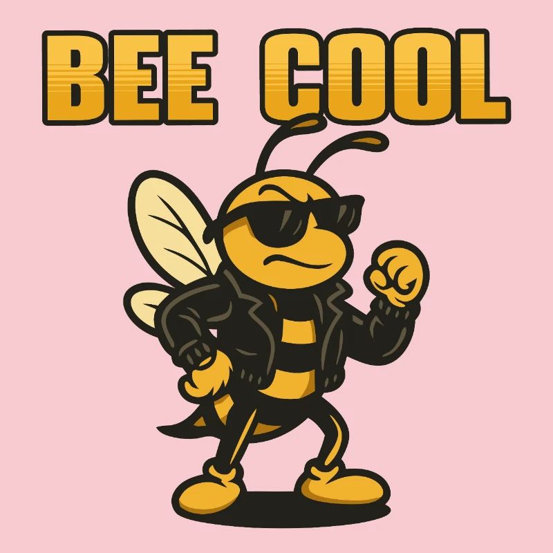 Bee Cool biker bi in leather jacket