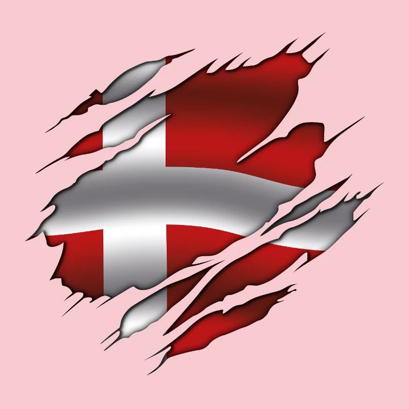 Drapeau du Danemark - Danemark - Drapeau déchiré