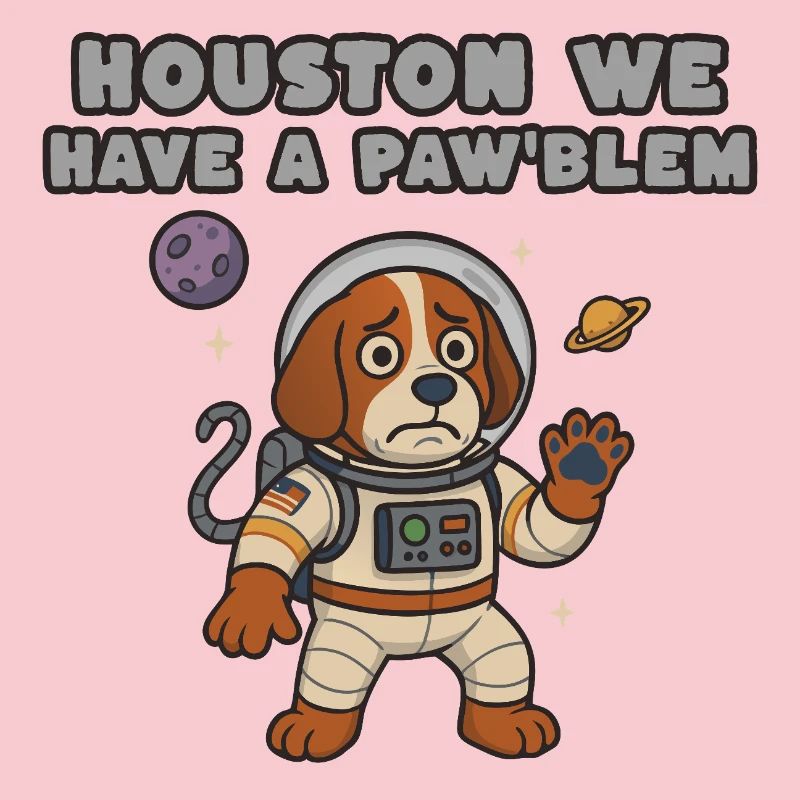 Chien de l’espace en combinaison spatiale – Paw’blem
