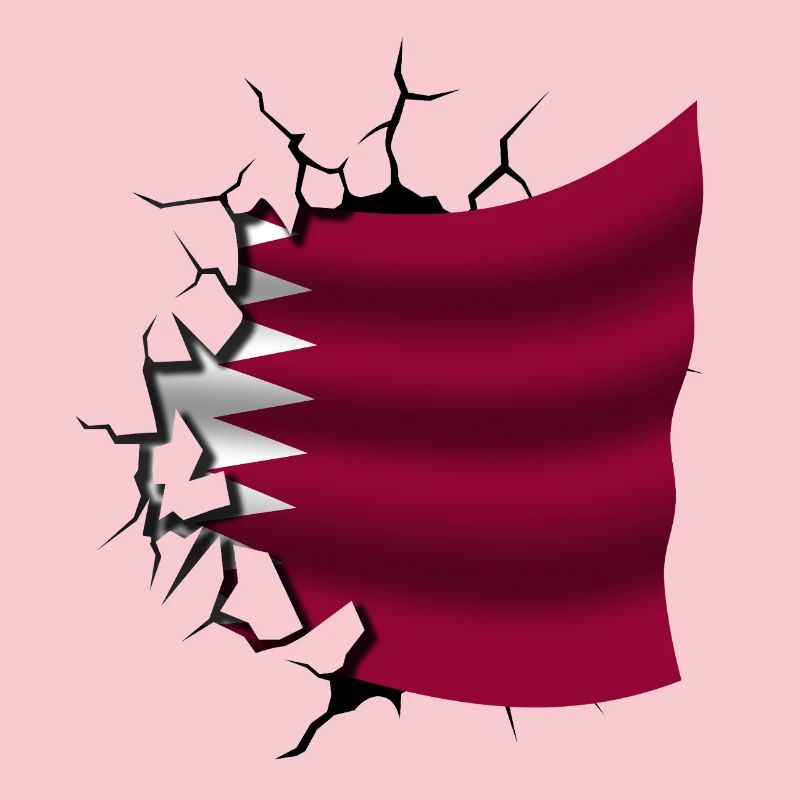 Drapeau du Qatar - Qatar - Drapeau Broken Design