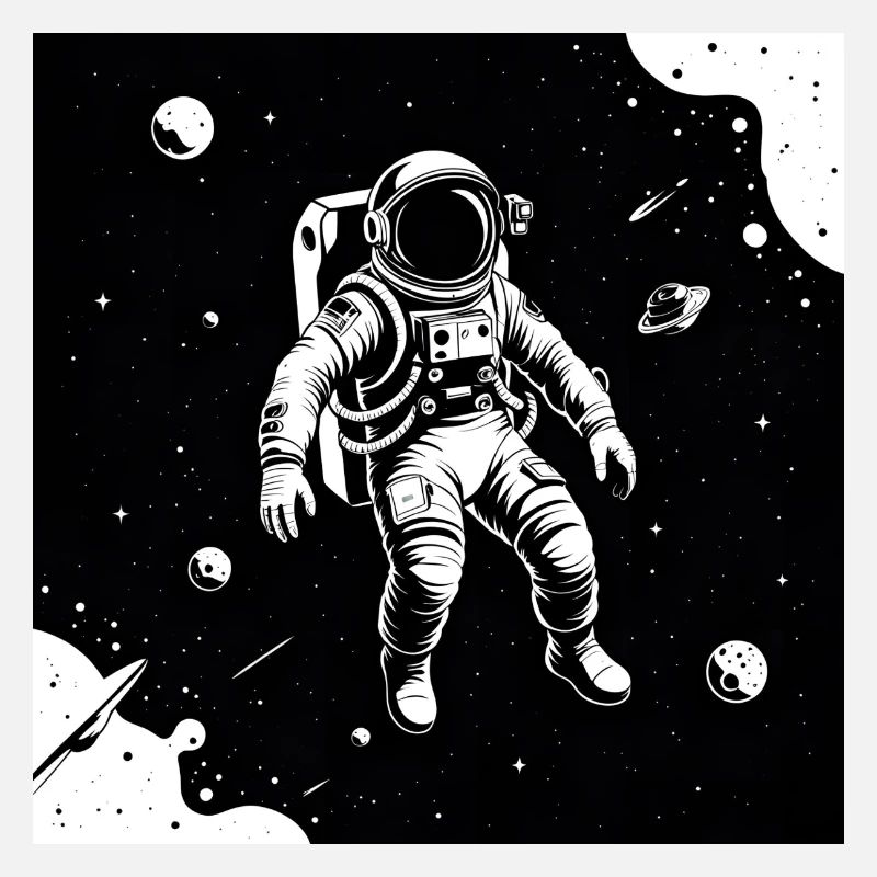 Astronaute de l’espace dans le ciel lunaire