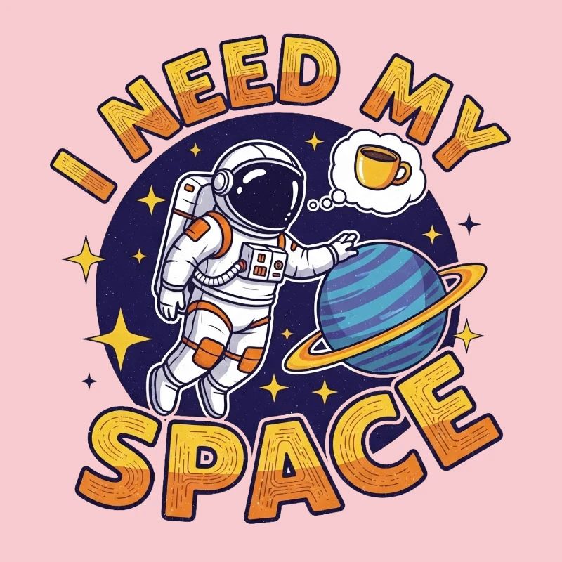 Amitié spatiale avec rêve de café