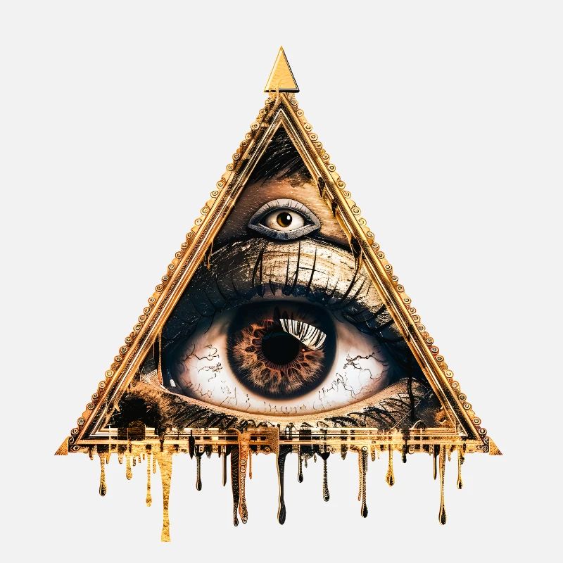 Œil mystique dans triangle doré