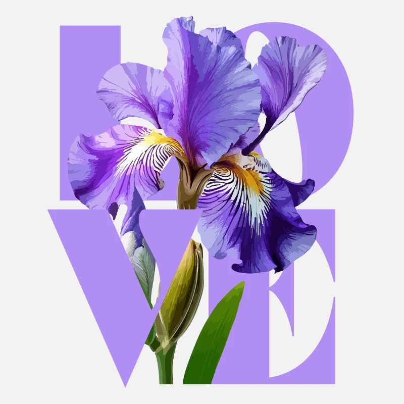 Élégant Iris Violet Design Floral