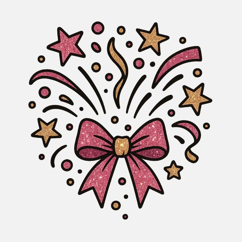 Glitter Fireworks Bow
