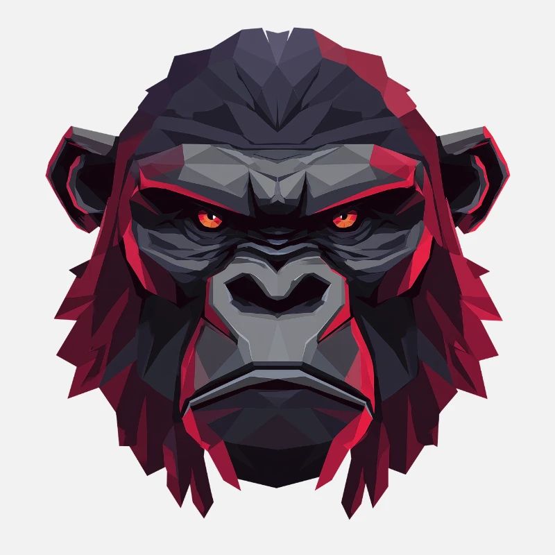 Geometric Gorilla Head