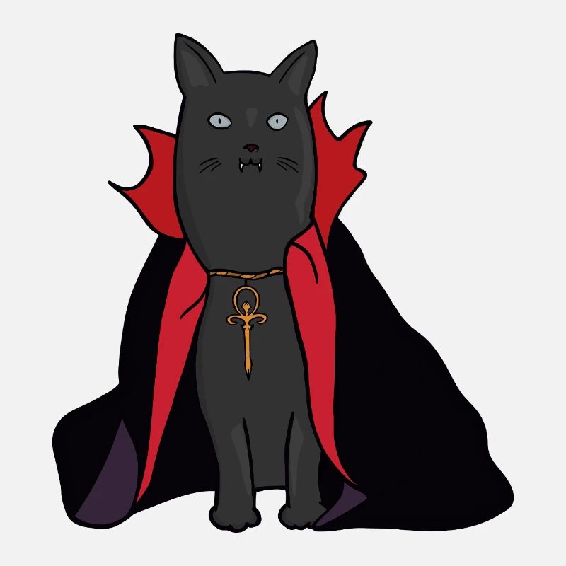 Chat vampire de minuit avec une cape