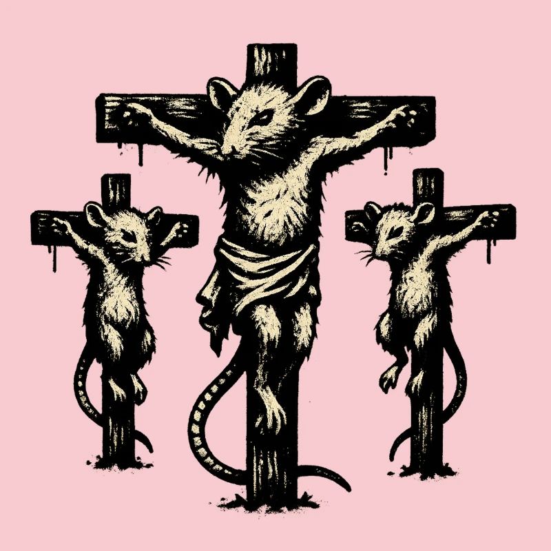 Illustration de triptyque de croix de rat