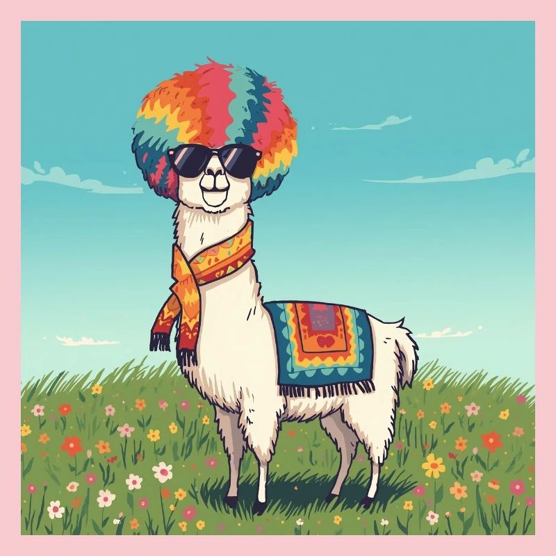 Funky Rainbow Llama
