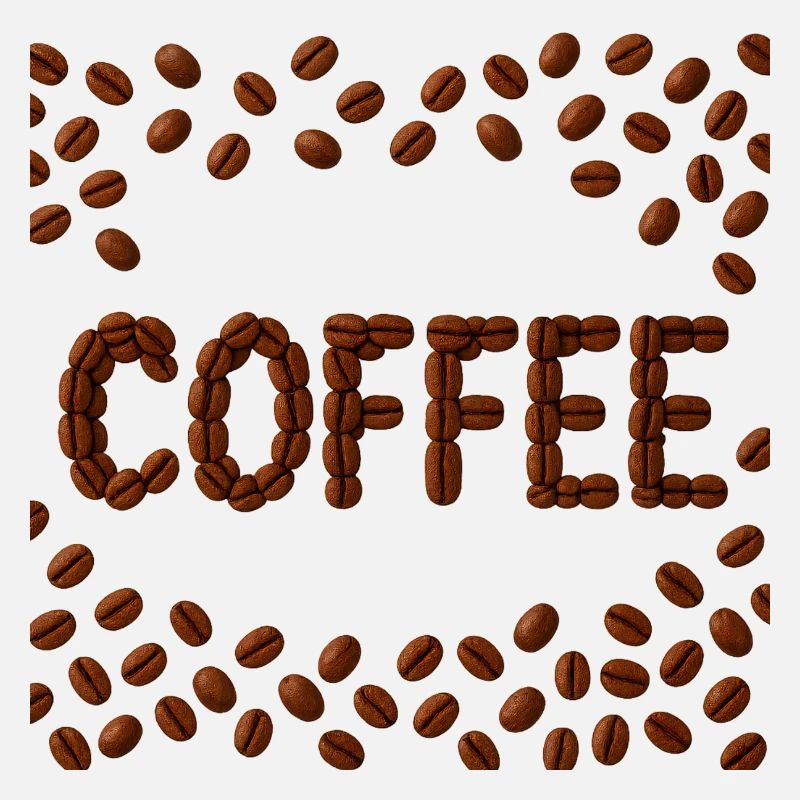 Kaffeebohnen Wortdesign