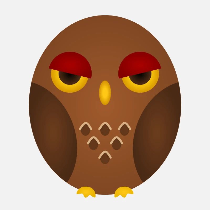 Grumpy Owl Silhouette