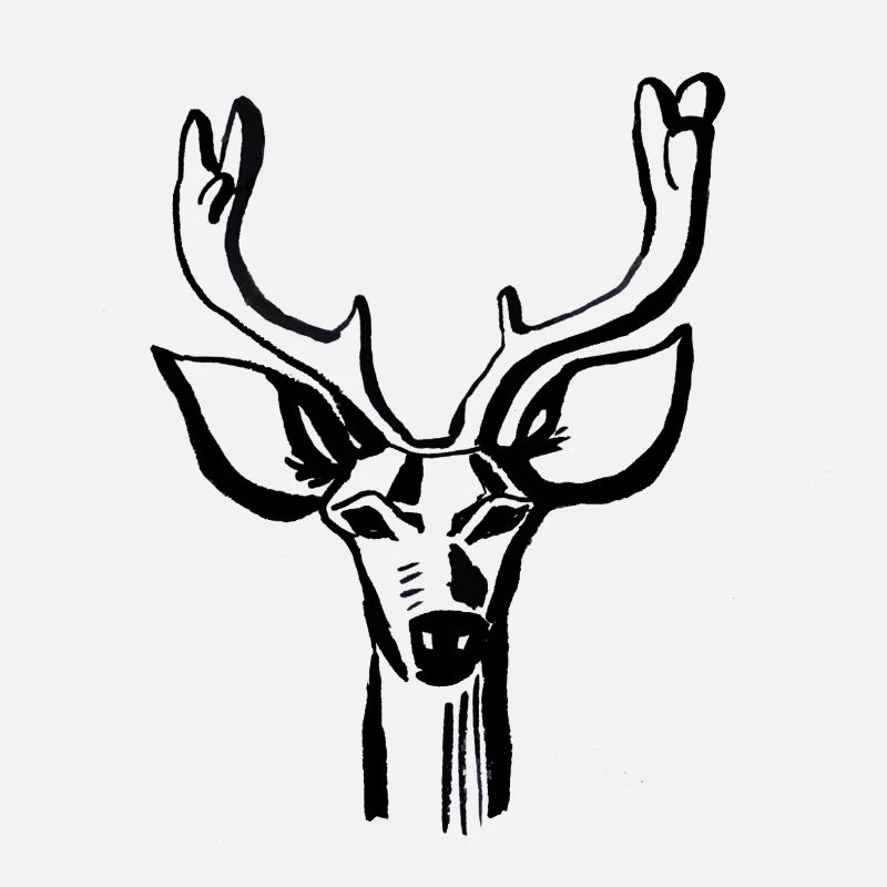Deer Head Line Style