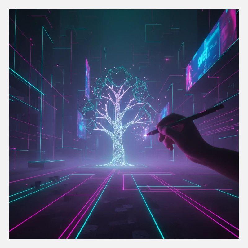 Cyberpunk Tree Drawing