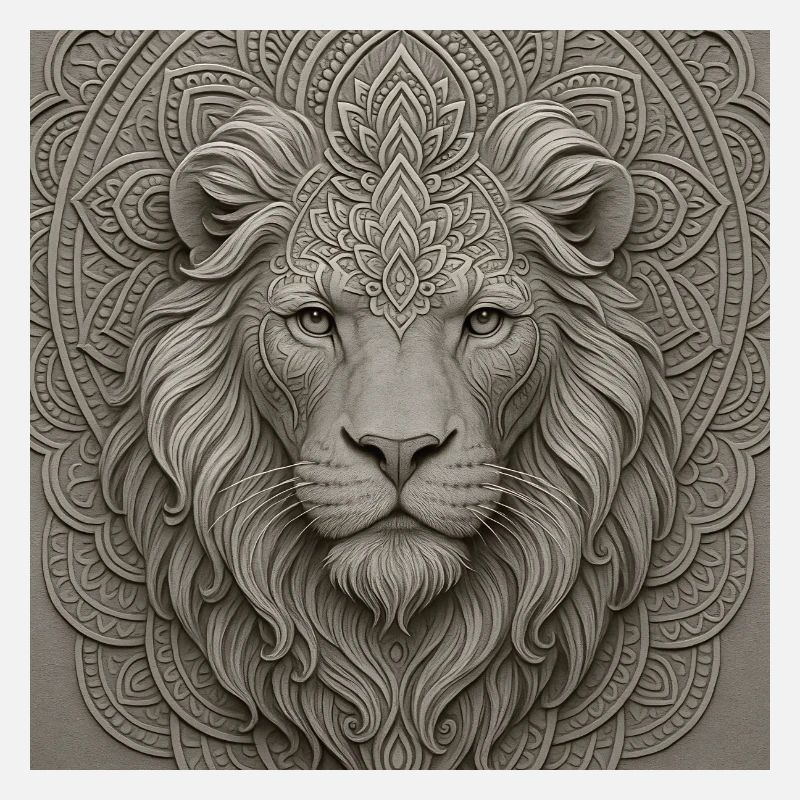 Motif du devant du mandala du lion