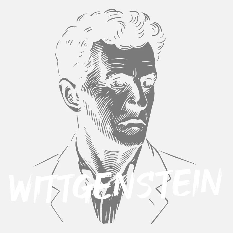 Ludwig Wittgenstein Philosopher Portrait Mono Text