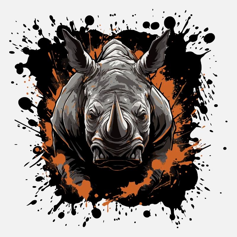 Nashorn Tier Farbklecks