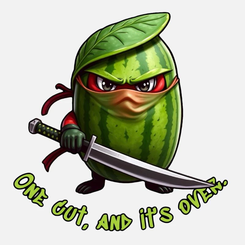 Wassermelone Ninja mit Schwert