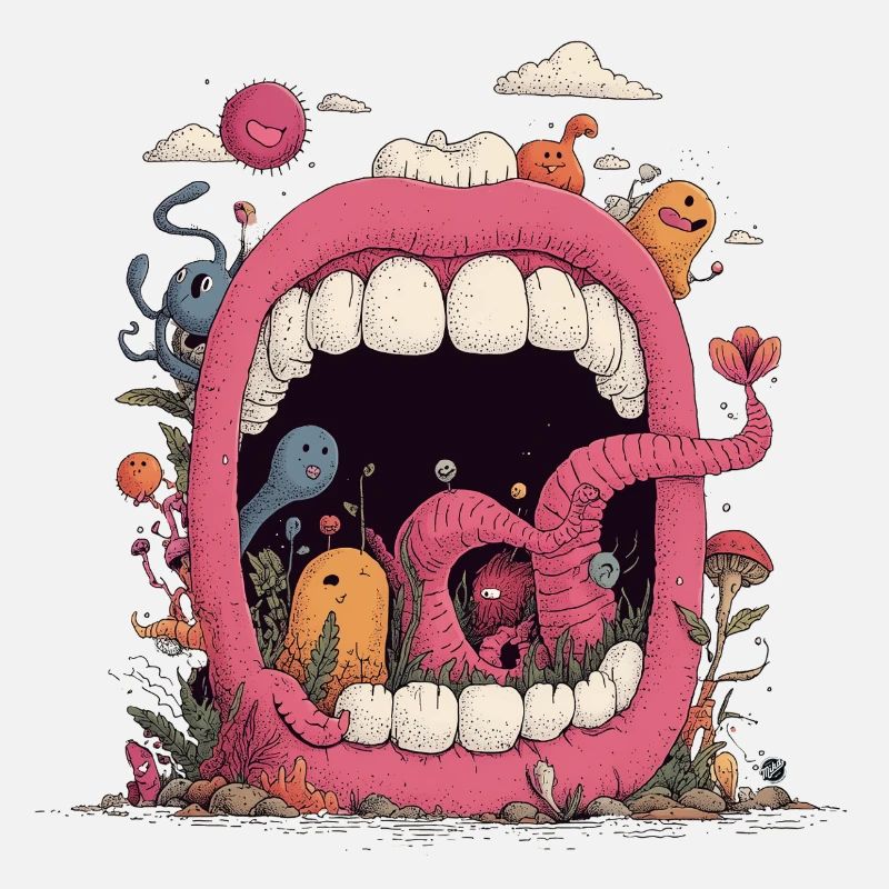 Monde de la Bouche Rose avec des Créatures