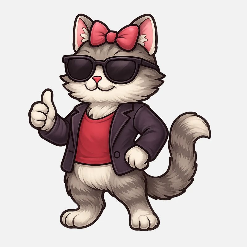 Cool cat with leather jacket