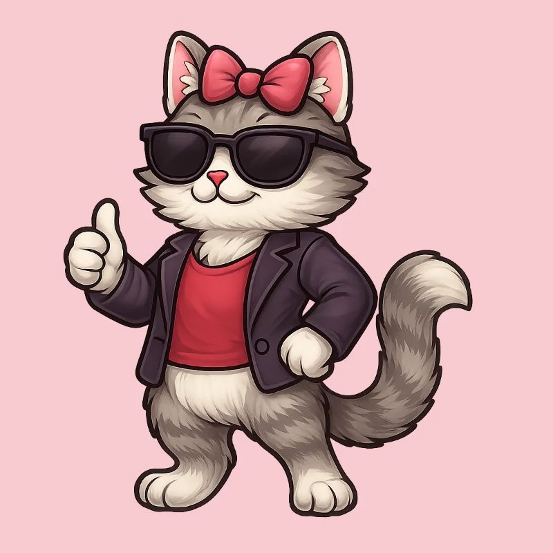 Cool cat with leather jacket